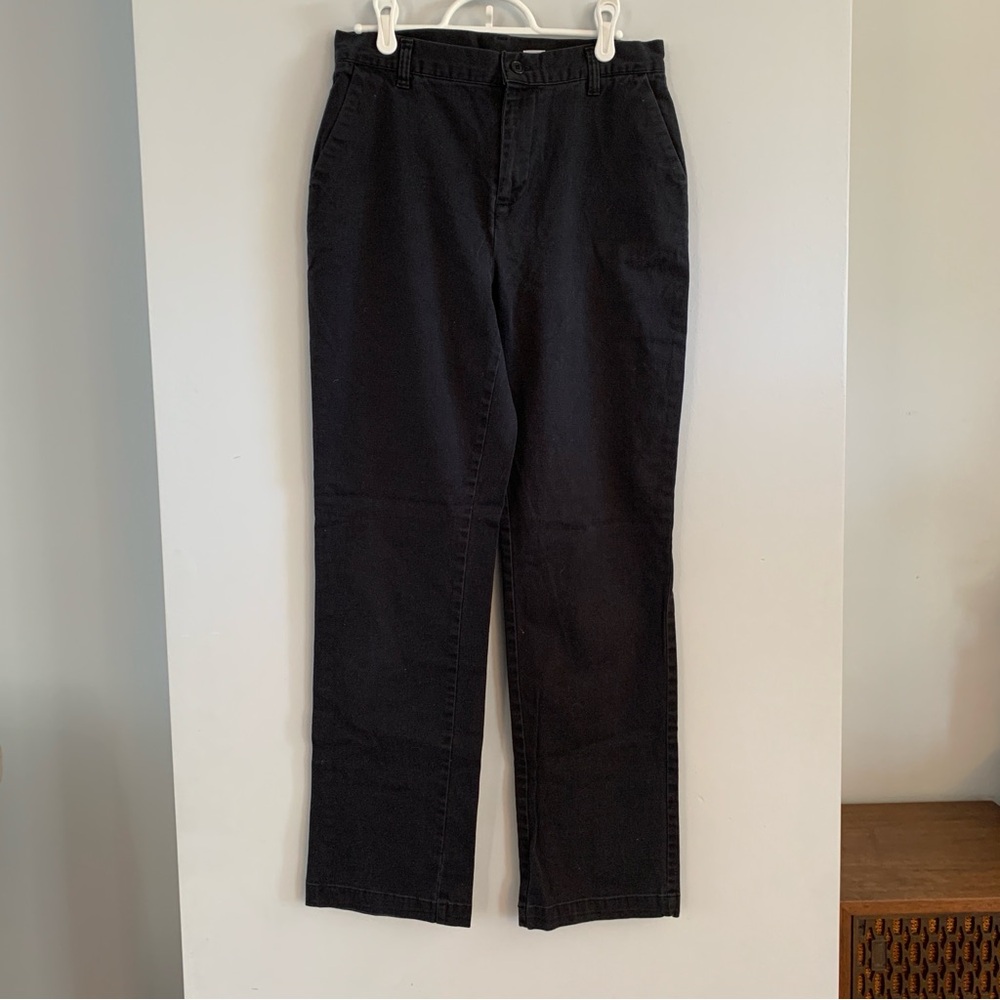 Sonoma Pants Black Straight Leg Chinos Stretch Cotton Womens Size 8